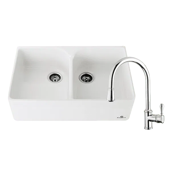 Chambord Clotaire Double Sink & 400674 Kitchen Mixer in Chrome