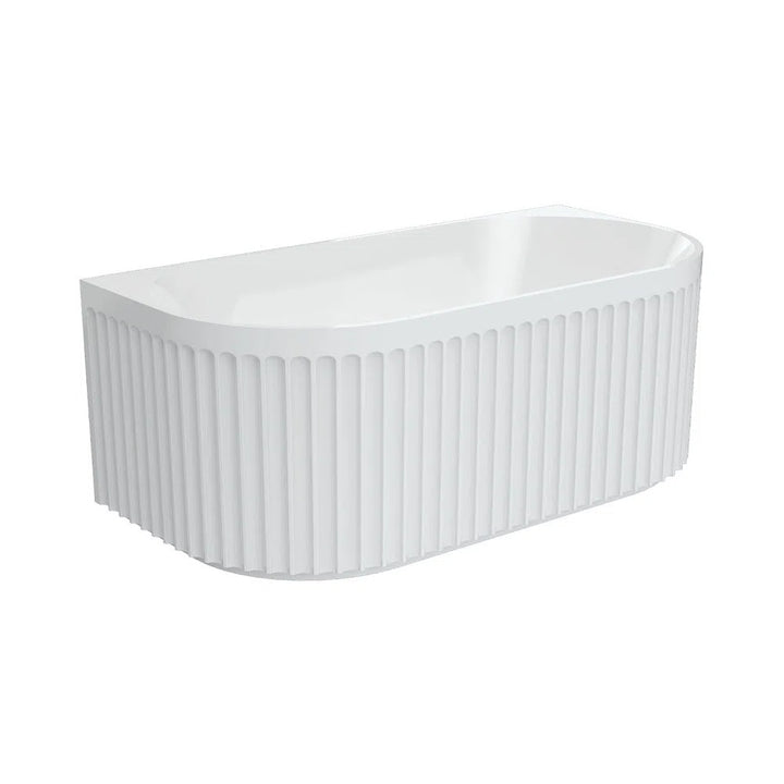 Fienza Eleanor Fluted Back-to-Wall Acrylic Bath