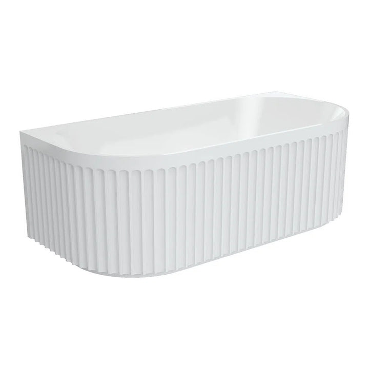 Fienza Eleanor Fluted Back-to-Wall Acrylic Bath