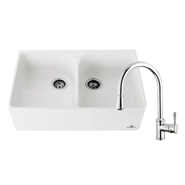 Chambord Clotaire Double Sink & 400674 Kitchen Mixer in Chrome