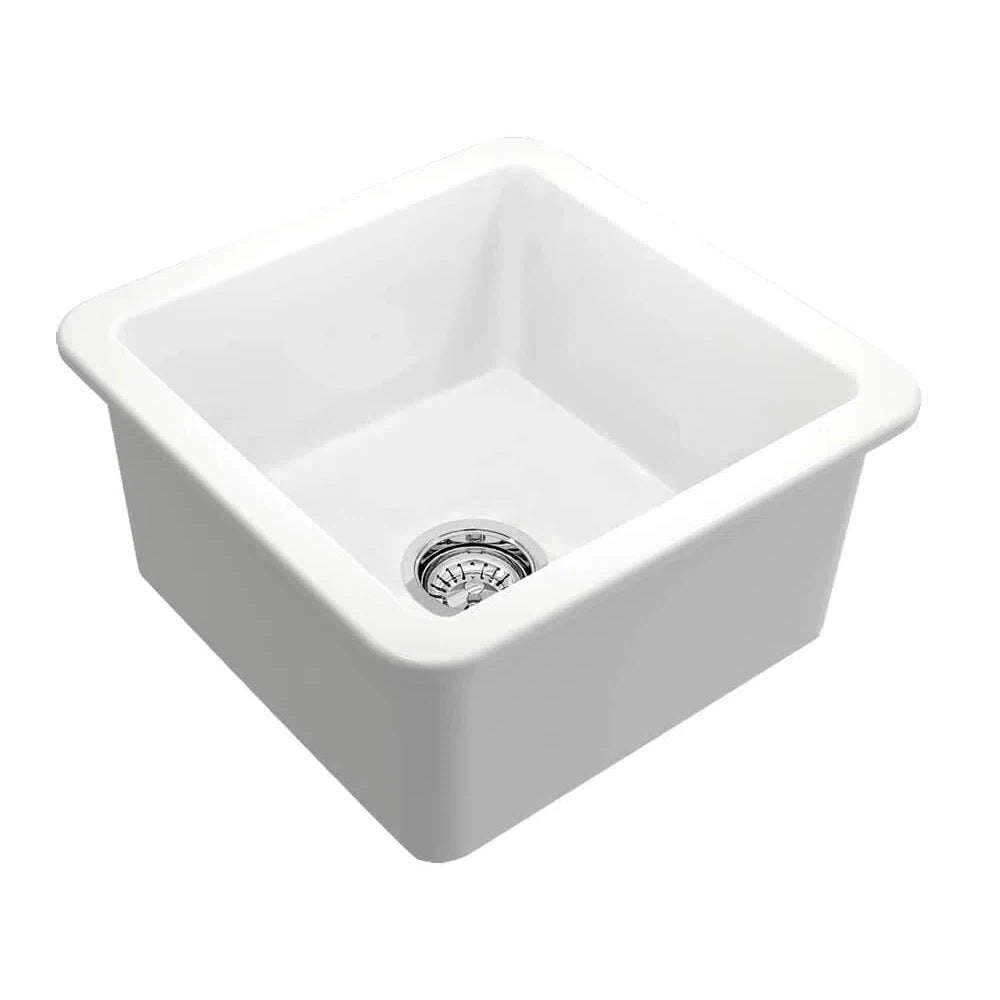 Turner Hastings Cuisine 46 x 46 Inset / Undermount Fireclay Sink - Matte White