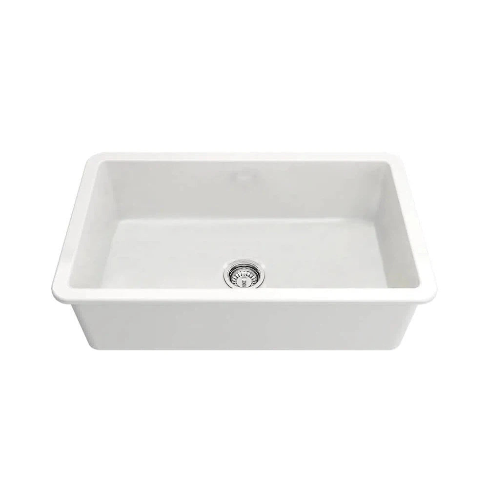 Turner Hastings Cuisine 81x48 Inset / Undermount Fireclay Sink Matte White