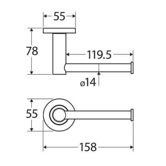 Fienza Axle Roll Holder, Brushed Nickel