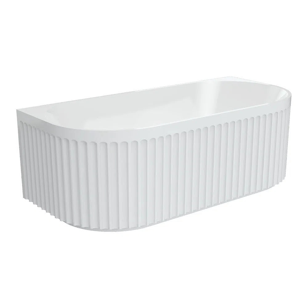 Fienza Eleanor Fluted Back-to-Wall Acrylic Bath