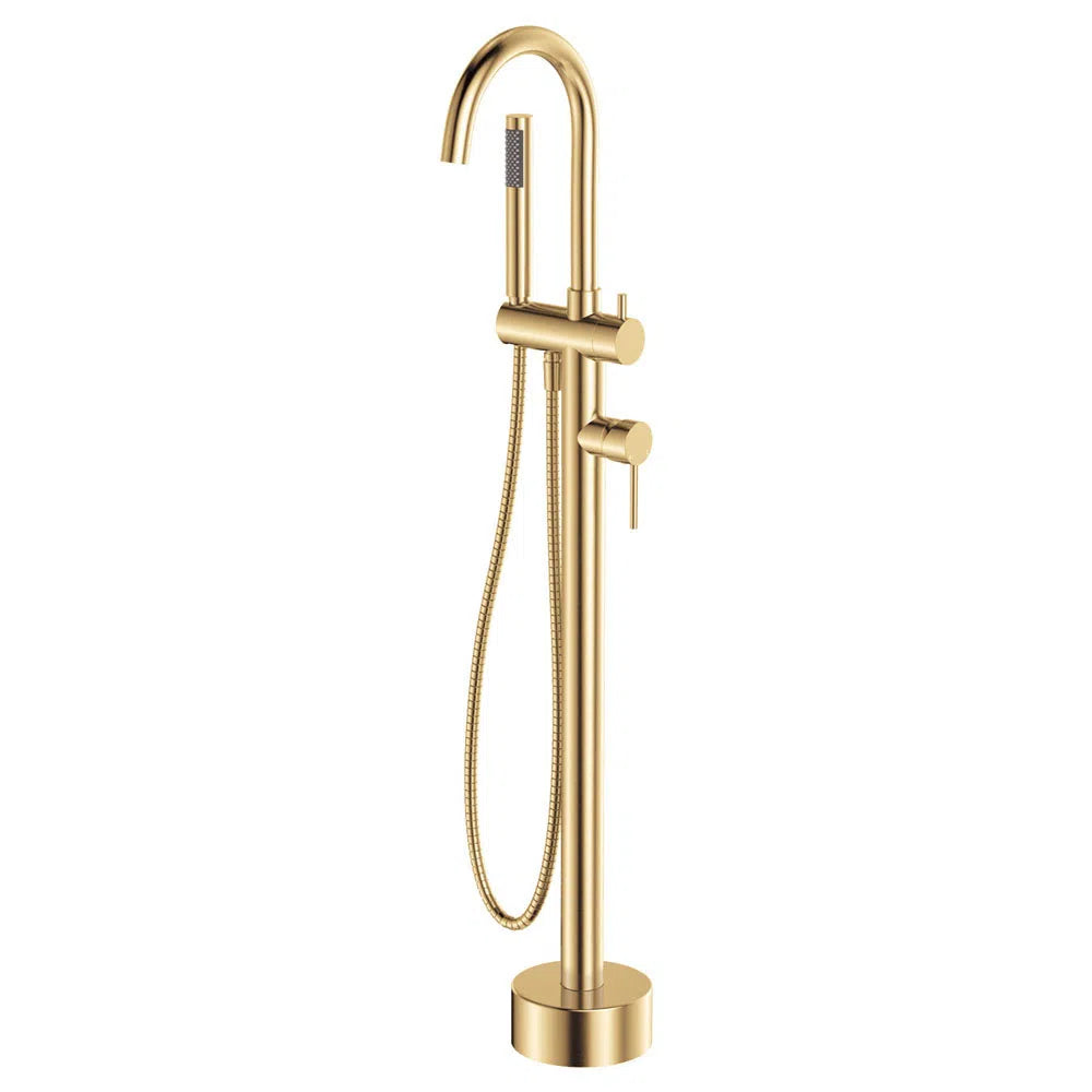 Fienza KAYA Floor Mounted Bath Mixer + Hand Shower