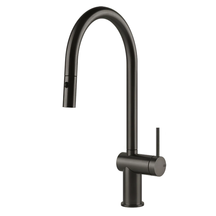 Gessi Inedito Gooseneck Pull Out Dual Spray Function Kitchen Mixer