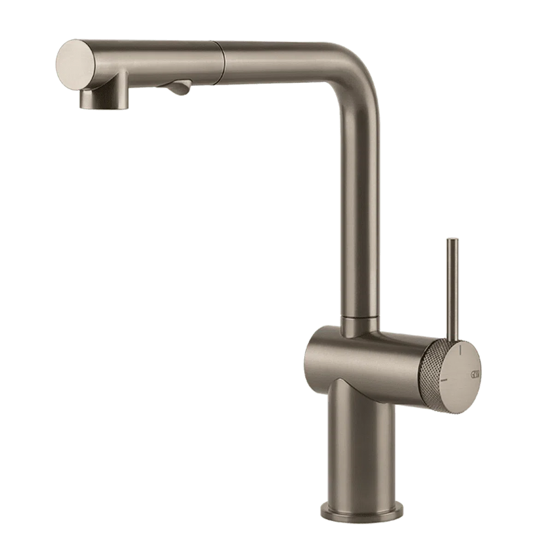 Gessi Inedito Squareline Pull Out Dual Spray Function Kitchen Mixer