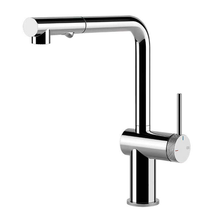 Gessi Inedito Squareline Pull Out Dual Spray Function Kitchen Mixer