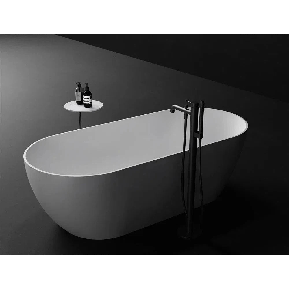 Kaskade Sylvia Freestanding Stone Bath Matte White