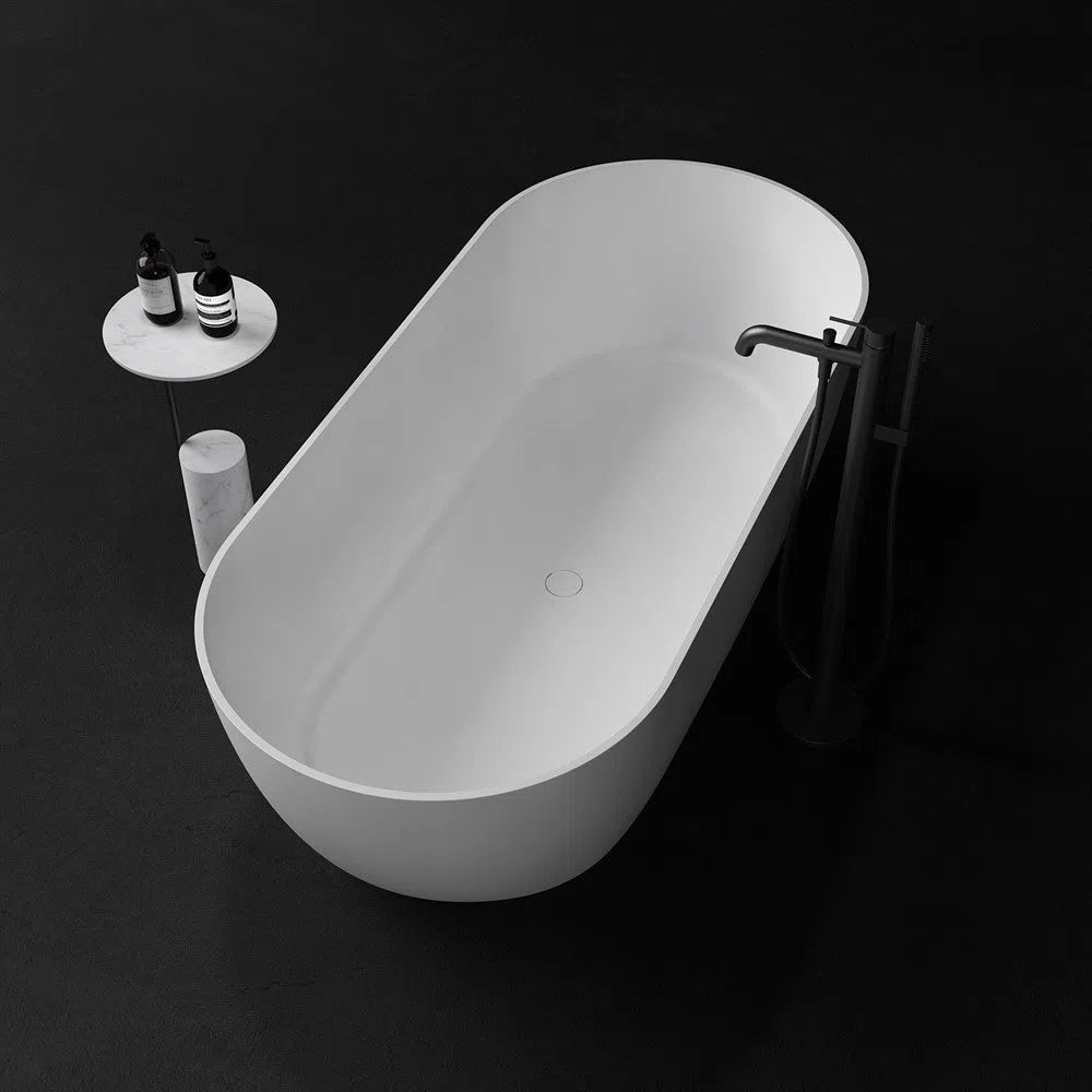 Kaskade Sylvia Freestanding Stone Bath Matte White