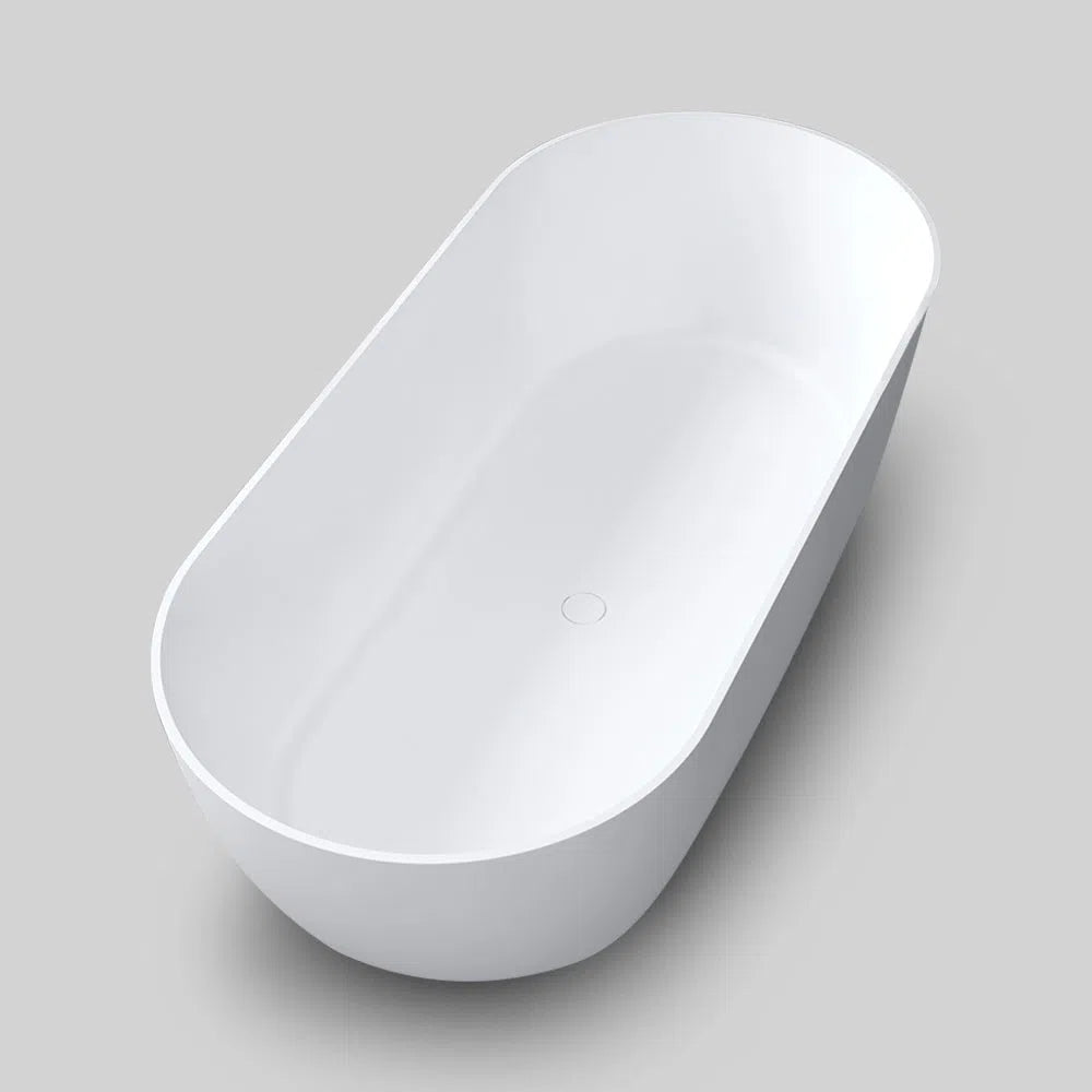 Kaskade Sylvia Freestanding Stone Bath Matte White