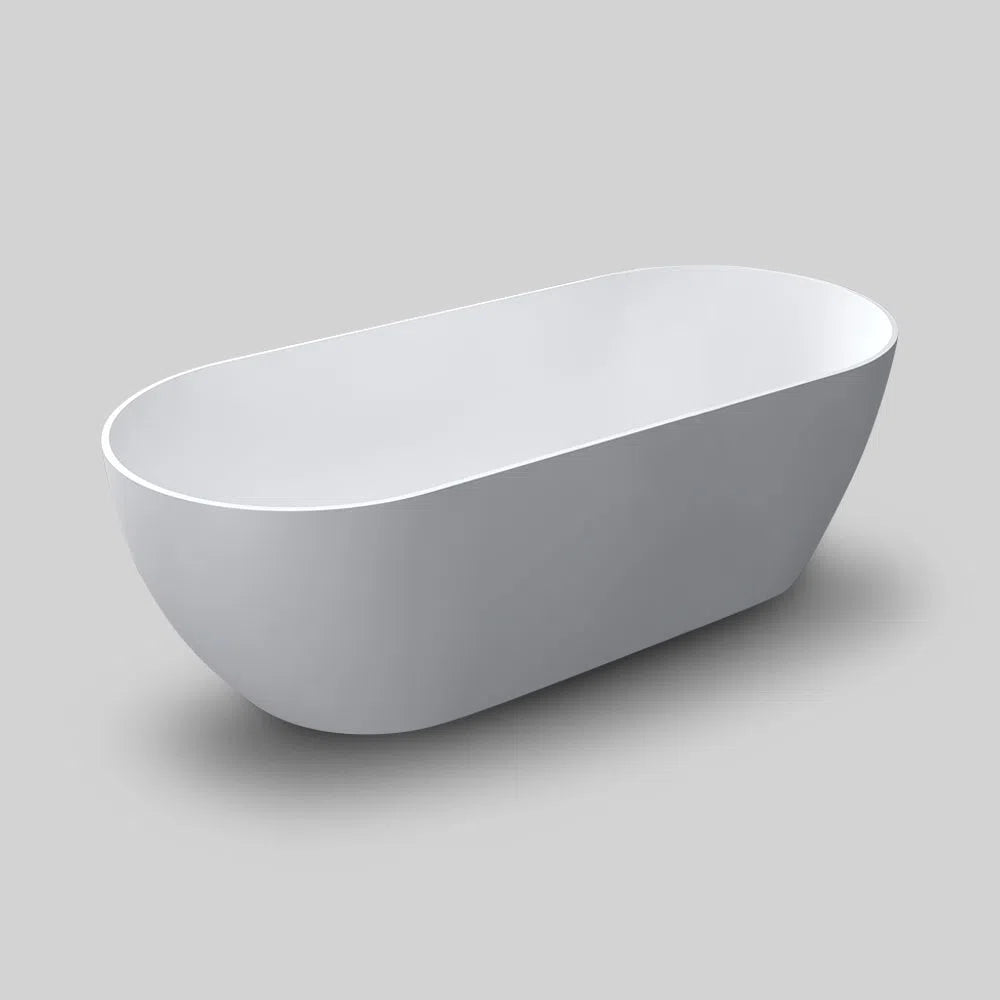 Kaskade Sylvia Freestanding Stone Bath Matte White