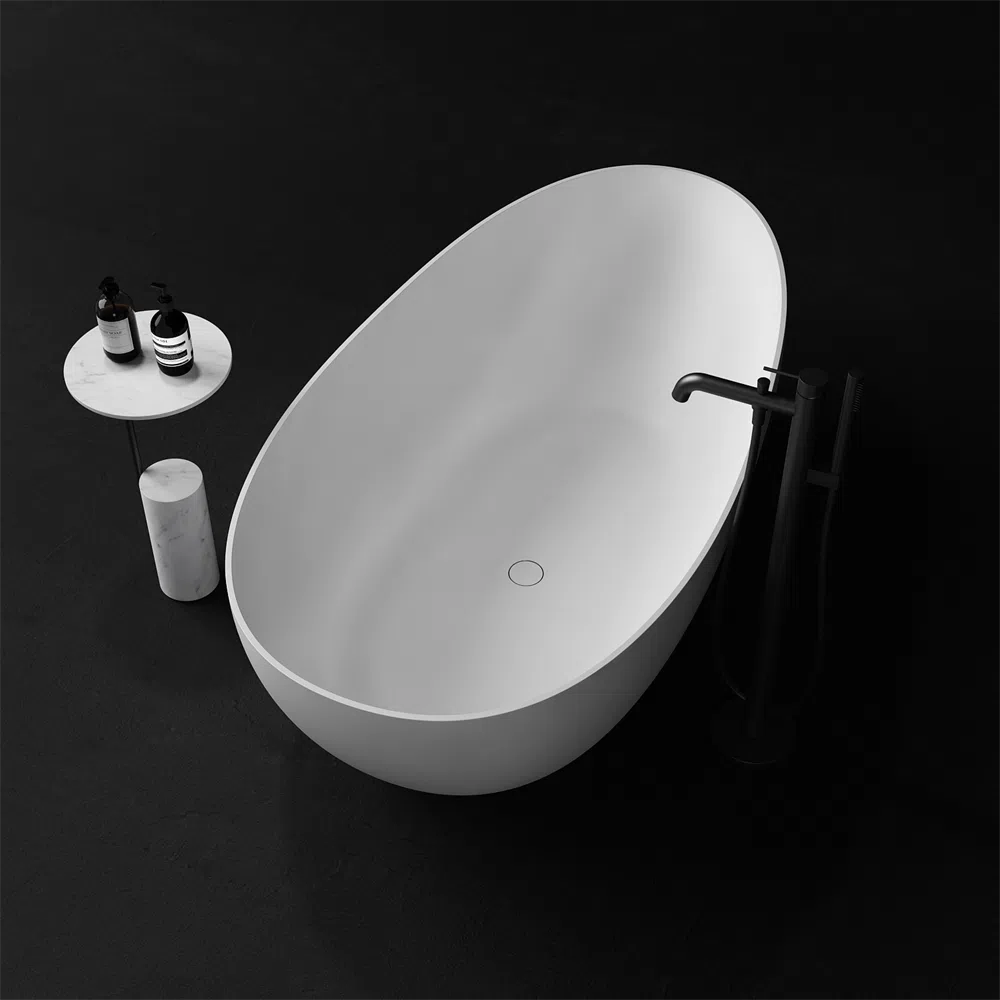 Kaskade Zoey Freestanding Egg-Shaped Stone Bath