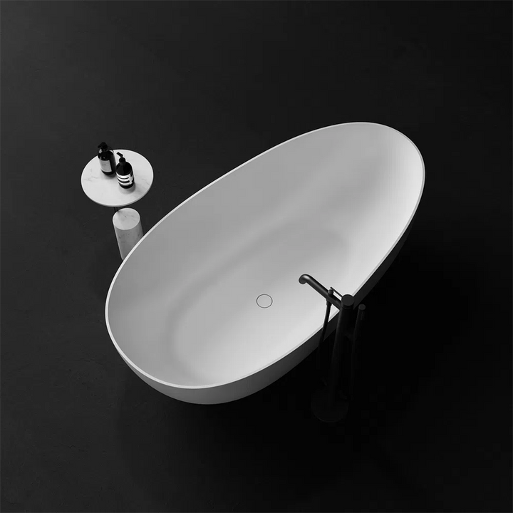 Kaskade Zoey Freestanding Egg-Shaped Stone Bath