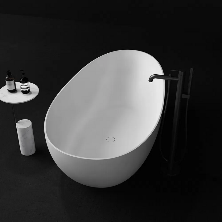 Kaskade Zoey Freestanding Egg-Shaped Stone Bath