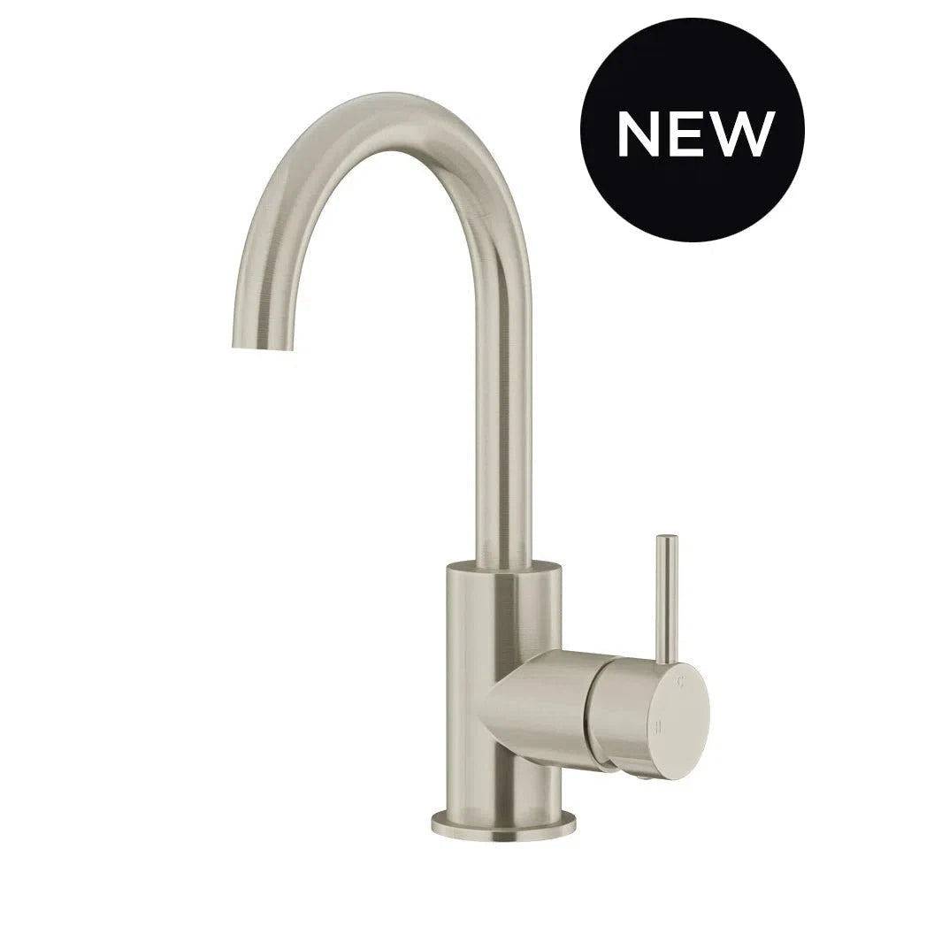 Meir Round Gooseneck Basin Mixer + Cold Start