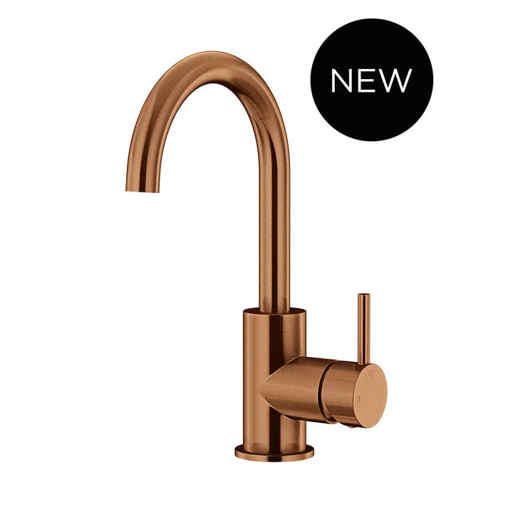 Meir Round Gooseneck Basin Mixer + Cold Start