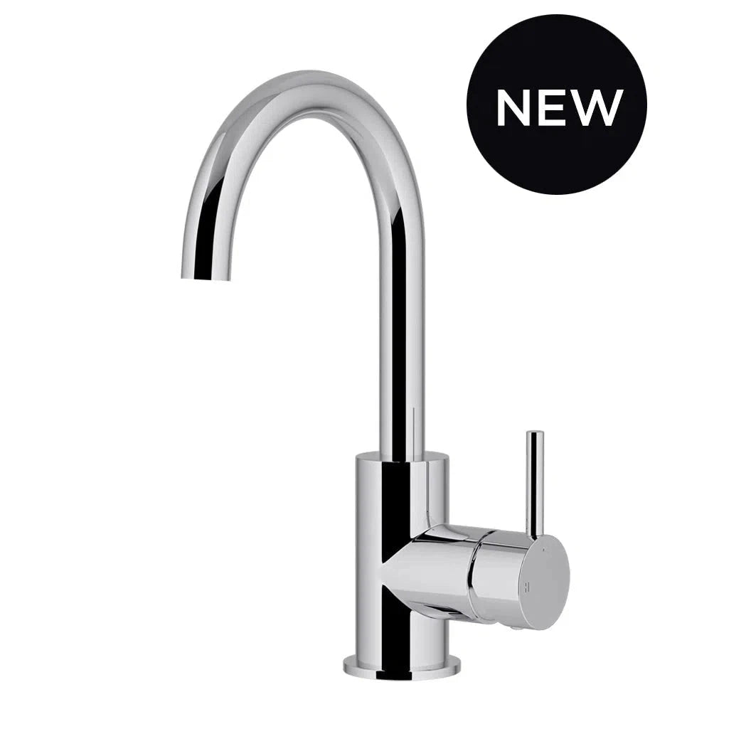 Meir Round Gooseneck Basin Mixer + Cold Start