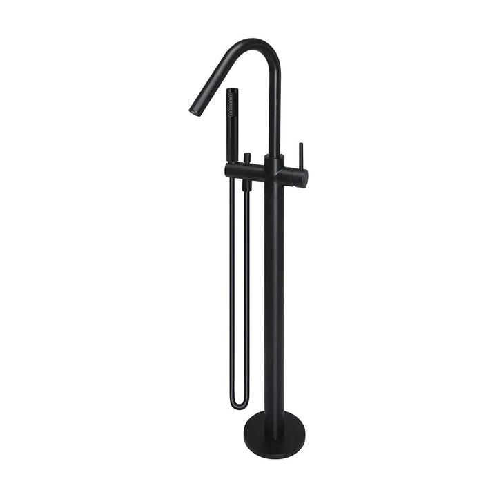 Meir Round Paddle Freestanding Bath Spout + Hand Shower