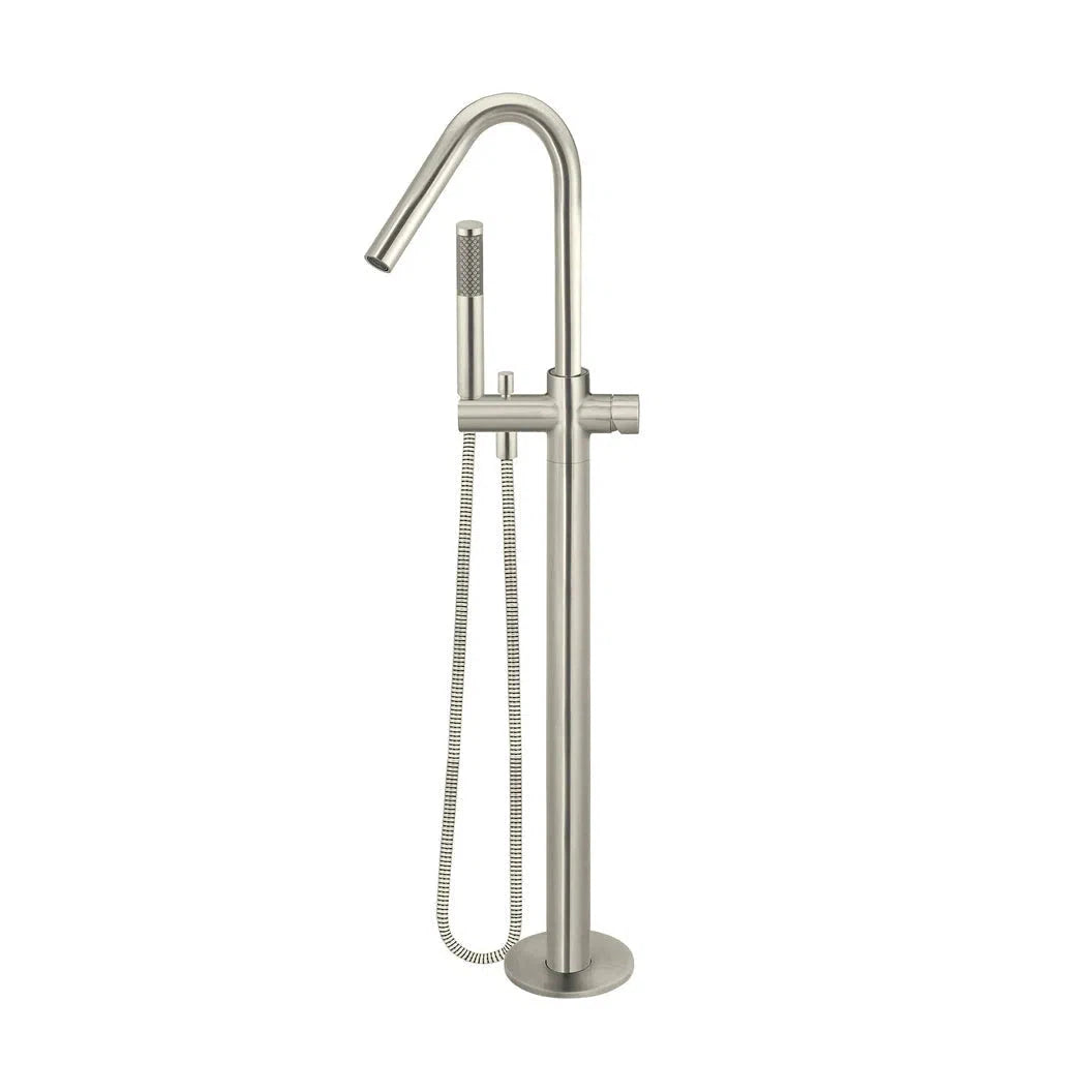 Meir Round Pinless Freestanding Bath Spout + Hand Shower