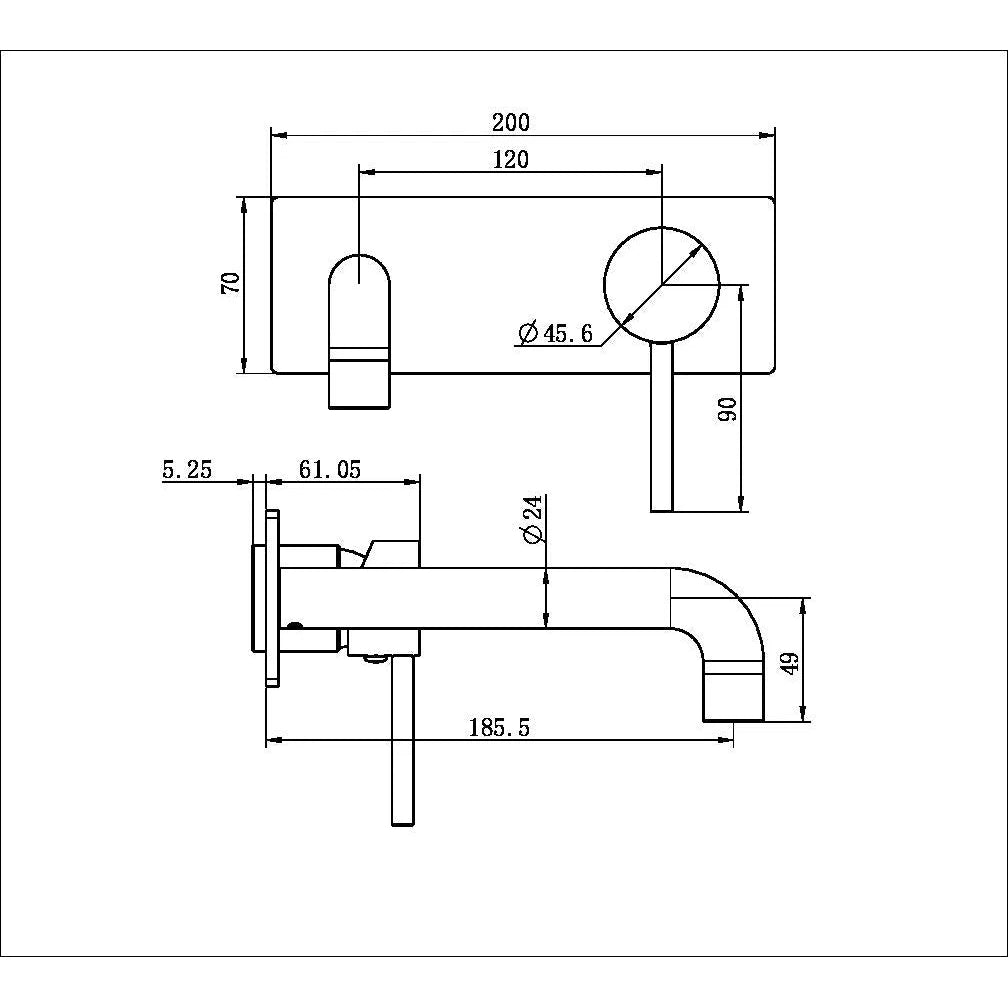 Nero Dolce Wall Basin/Bath Mixer Trim Kit