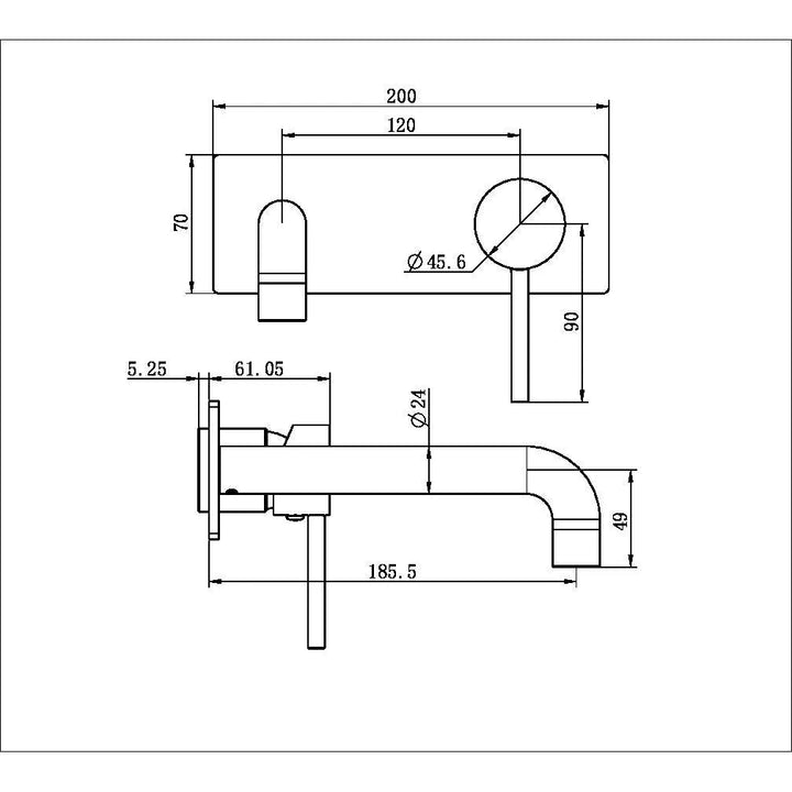 Nero Dolce Wall Basin/Bath Mixer Trim Kit