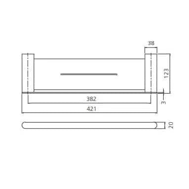 Oliveri Madrid Chrome Metal Shelf 420mm