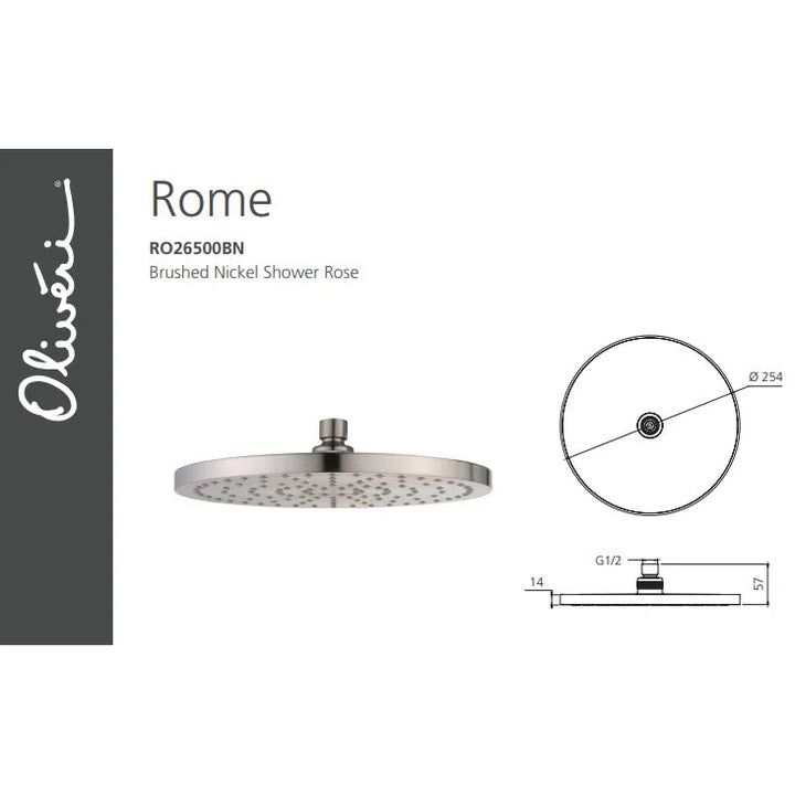 Rome Brushed Nickel Shower Rose