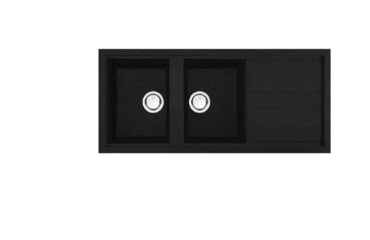 double granitek black kitchen sink